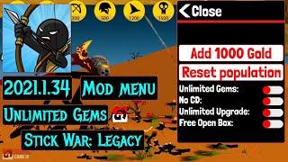 Stick War Legacy M0Dapk update 2021.1.34  unlimited gems - mod menu