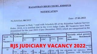 RAJASTHAN JUDICIARY VACANCY 2022  RJS 83 VACANCY rjs vacancy 2022