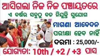 Odisha Grampanchayat Recruitment 2024  Panchayat Level Govt Jobs in Odisha 2024  Odisha New Job