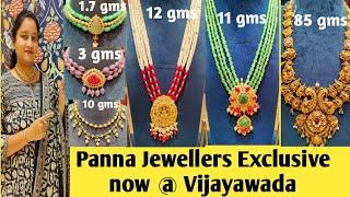 2 గ్రాములకే chokers 10 గ్రాములకే హారాలు మన విజయవాడలో  Panna jewellers exclusive Light weight gold