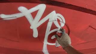 Graffiti bombing on streets. Piece on car tagging throws. blockbuster. Rebel813 4K 2024