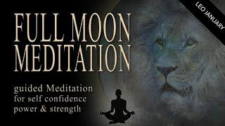 FULL MOON MEDITATION January 2024 LEO lion guided full moon meditation for strength & letting go