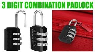how to set & reset 3 digit combination padlock