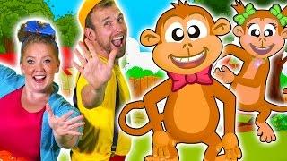 Five Little Monkeys Jumping on the Bed  Children nursery rhymes