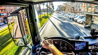 POV truck Driving MAN TGX 470 Badalona to peaje Martorell Cataluña Spain   4K cockpit view