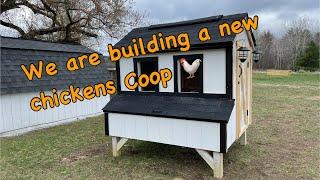 The chickens get a new home. Building a chicken coop with plans.