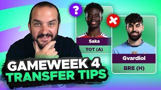 SELL SAKA?   FPL TRANSFER TIPS  GAMEWEEK 4  Fantasy Premier League Tips 202425