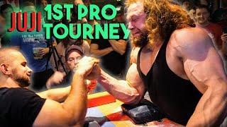 Bodybuilder Tries Pro Arm Wrestling Tournament