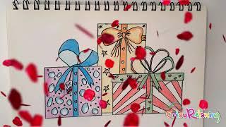 كيف ترسم علب هدايا  رسم هدية  How to draw gift boxes