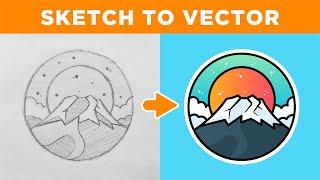 Adobe Illustrator Tutorial Create a Vector Logo from a Sketch in 2024