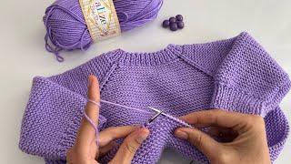 YAKASI FIRFIRLI ÇOK ŞIK BEBEK HIRKASI ANLATIMI#babyknitting #bebekorguleri #crochet #bebekorgu