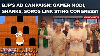 BJPs Hilarious Ads Gamer Modi Soros Link & Sharks How Saffron Party Stung Congress I.N.D.I.A
