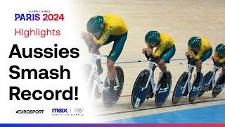 Australia Set a NEW WORLD RECORD For Mens Team Pursuit Track Cycling   #Paris2024