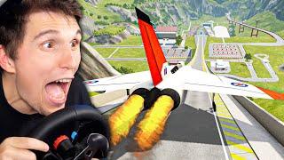 Was passiert wenn ein Flugzeug über die XXL Sprungschanze fliegt?  BeamNG