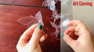 How to make a Butterfly Recycle plastic bottles  Art Carving