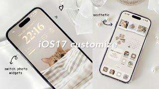 iOS 17 AESTHETIC CUSTOMISE  beige theme   custom iphone theme widgets icons tutorial