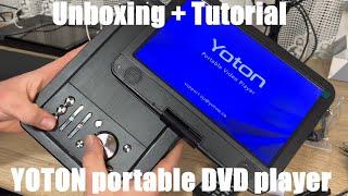 YOTON 12.5 inch portable DVD player with 10.5’ HD swivel screen for the car Unboxing & instructions