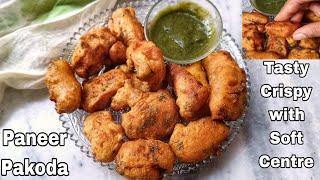 Paneer Pakoda Recipe  Crispy and Soft Paneer ke Pakode Recipe  Paneer Pakora in 10 mins Tea Snack