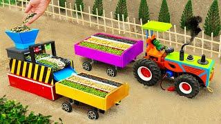 Diy tractor making road with fully loaded truck project  diy mini seed separator machine