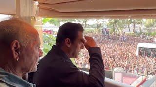 MashallahSalman Khan Walks With Father Salimji To Wish EID MUBARAK To Fans Outside Galaxy Apartment