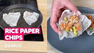 Fried rice paper chips the perfect snack ready in 5 seconds