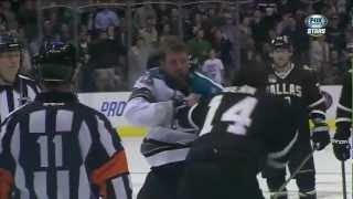 NHL Sharks @ Stars Joe Thornton Fights Jamie Benn - 22313