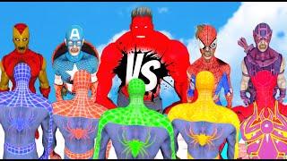 SPIDER MAN COLORFUL TEAM VS TEAM AVENGERS ZOMBIE - EPIC BATTLE