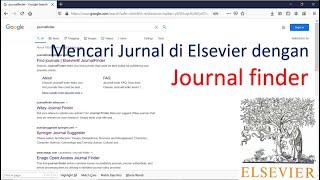 Cara Mencari Jurnal Tujuan Untuk Submit di Elsevier dengan Journal finder