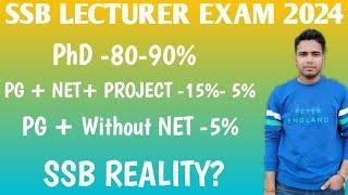 SSB ODISHA LECTURER SELECTION REALITY  PhD-80-90%  PG without NET  SSB ODISHA