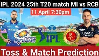 Mumbai vs BENGLORE TOSS Prediction  MI VS RCB TODAY TOSS PREDICTION