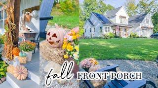 FALL FRONT PORCH AND FIRE PIT  DECORATE WITH ME  CHARLOTTE GROVE FARMHOUSE