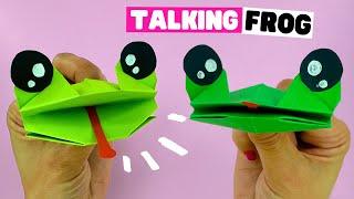 How to make paper TALKING FROG origami frog tutorial easy