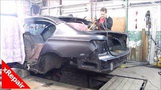 BMW 7 Series - Repairing severe rear end collision damage.