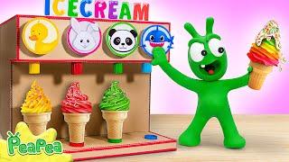 Pea Pea Plays with Animal Ice Cream Machine  Pea Pea - Videos for kids