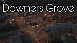 4K Drone Downtown Downers Grove Illinois