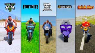 GTA 5 SPORTBIKE VS FORTNITE VS GTA SA VS TEARDOWN VS BRICK RIGS - WHICH IS BEST?