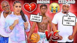 1 VS 1 BASKETBALL GAME MY BROTHER DARION VS MY STEP DAD MARVIN 