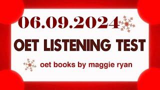 OET LISTENING TEST 06.09.2024 maggie ryan #oet #oetexam #oetnursing #oetlisteningtest