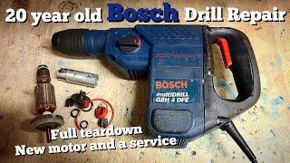 Full repair and service of a 20 year old Bosch GBH 4 DFE SDS+ hammer drill.