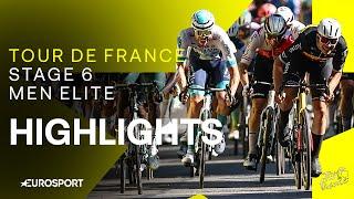PHOTO FINISH IN DIJON   Tour de France Stage 6 Race Highlights  Eurosport Cycling