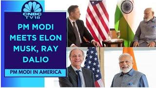 PM Modis Historic U.S. Visit PM Modi Meets Tesla CEO Elon Musk Bridgewater Associates Ray Dalio