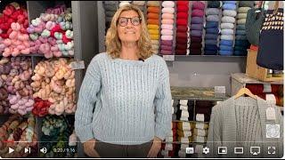 ELLA Strickpulli  Sweater top-down gestrickt aus Merinowolle mit raffiniertem Lochmuster