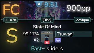 9.5⭐ Tsuwagi  Teminite - State Of Mind Rise +DT 99.17% FC #2  900pp - osu