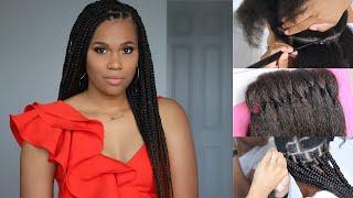 DETAILED Knotless Braids Tutorial - How To Self Part & Pre-Sectioned Hair Review