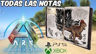 LOCALIZACION TODAS las NOTAS de EXPLORADOR & DOSIERES de THEISLAND ARK ASCENDED CONSIGUELAS TODAS