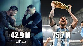 Most Liked Posts on Instagram  Ronaldo & Messi Destroying Instagram 