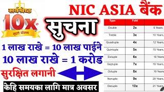 NIC ASIA ले गज्जवको बचत योजना ल्यायो  10 हजारलाई 1 लाख बनाउने  Fixed deposite  NIC ASIA 2079