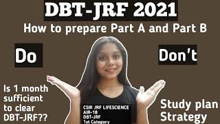 DBT-JRF 2024DBT-JRF Preparation Strategy