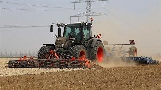 Black Beauty knocking clay into shape  Fendt 724 Vario  7m seedbed combination