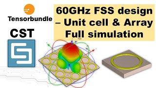 CST tutorial Frequency Selective Surface FSS design - unit cell design & array full simulation